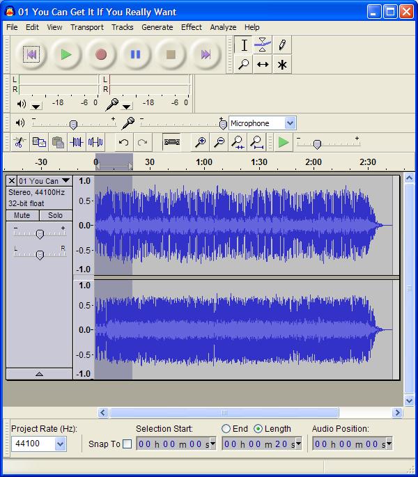 Audacity - Clip Selection