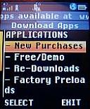 Download Apps Menu - New Purchases Highlighted