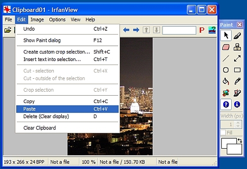 Irfanview Edit Menu